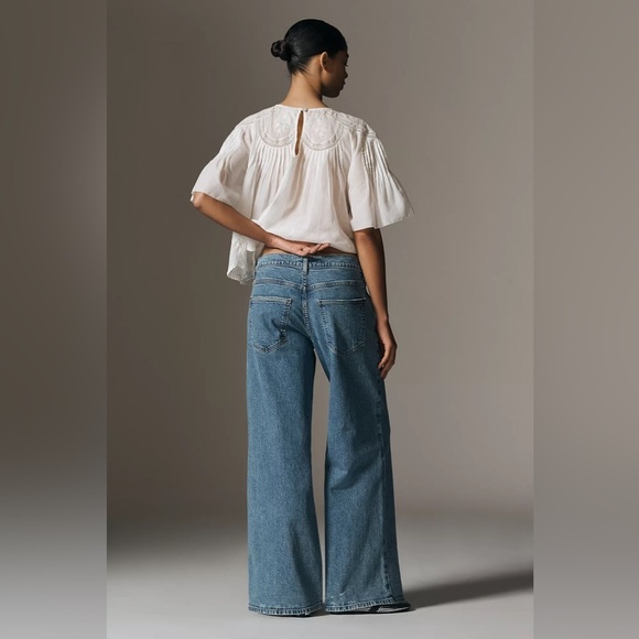 NWT Anthropologie Pilcro Low-Rise Wide-Leg Jeans $148 SIZE 30 petite ⛄️ - Picture 3 of 7